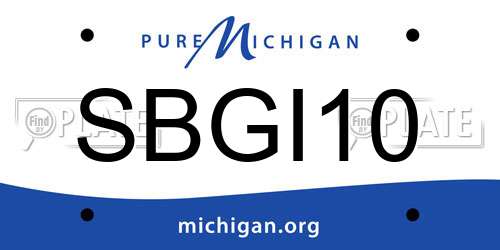 SBGI10 Michigan License Plate