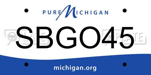 SBGO45 Michigan License Plate