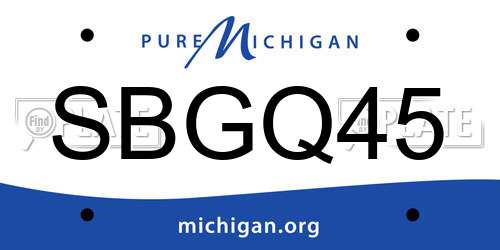 SBGQ45 Michigan License Plate