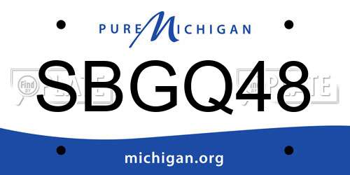 SBGQ48 Michigan License Plate