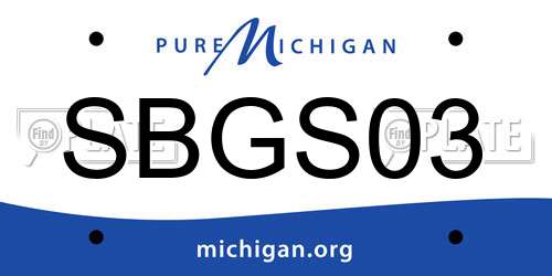 SBGS03 Michigan License Plate