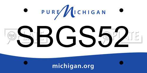 SBGS52 Michigan License Plate