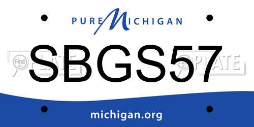 SBGS57 Michigan License Plate