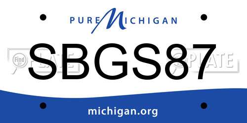 SBGS87 Michigan License Plate