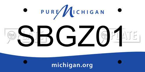 SBGZ01 Michigan License Plate