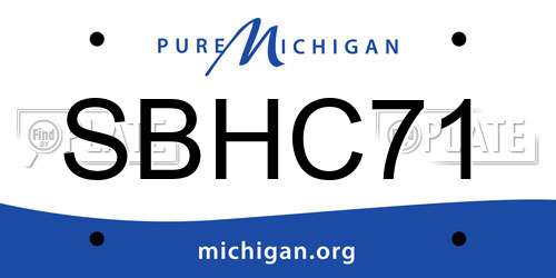 SBHC71 Michigan License Plate