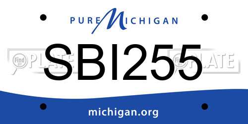 SBI255 Michigan License Plate