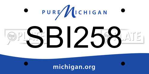 SBI258 Michigan License Plate