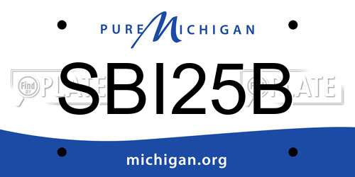 SBI25B Michigan License Plate