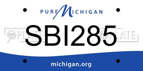 SBI285 Michigan License Plate