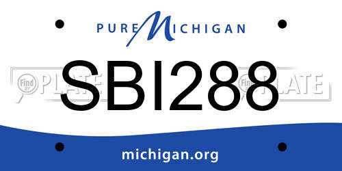 SBI288 Michigan License Plate