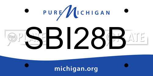 SBI28B Michigan License Plate