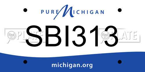 SBI313 Michigan License Plate