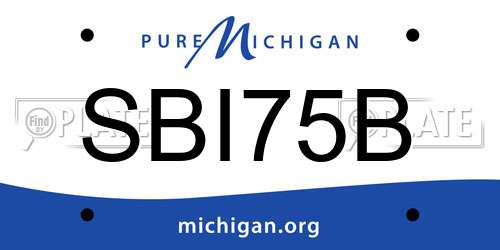 SBI75B Michigan License Plate
