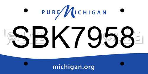 SBK7958 Michigan License Plate
