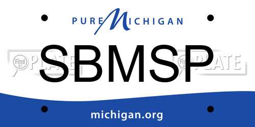 SBMSP Michigan License Plate