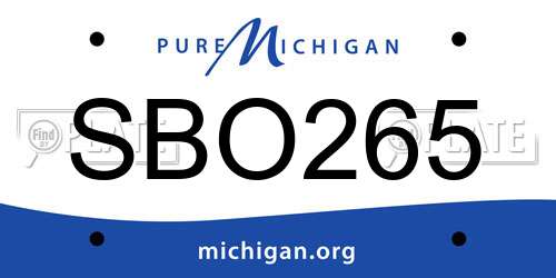 SBO265 Michigan License Plate