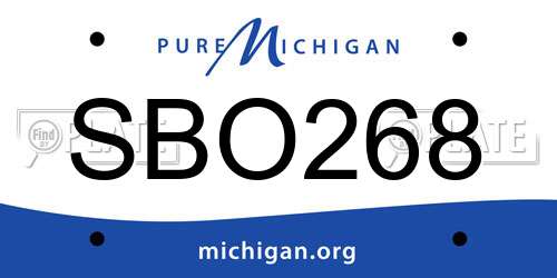 SBO268 Michigan License Plate