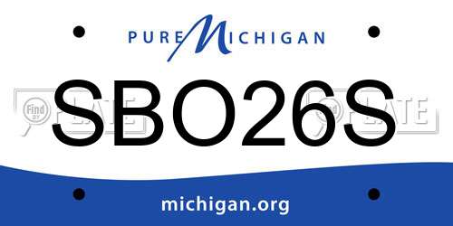SBO26S Michigan License Plate