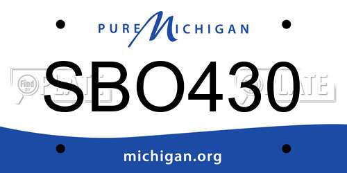 SBO430 Michigan License Plate