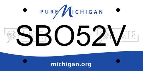 SBO52V Michigan License Plate
