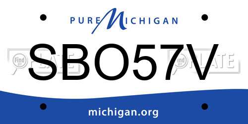 SBO57V Michigan License Plate