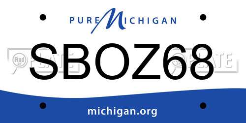 SBOZ68 Michigan License Plate