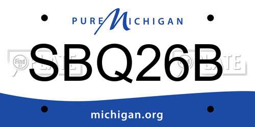 SBQ26B Michigan License Plate