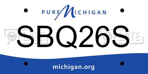 SBQ26S Michigan License Plate