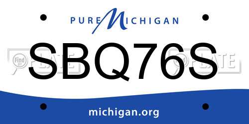 SBQ76S Michigan License Plate