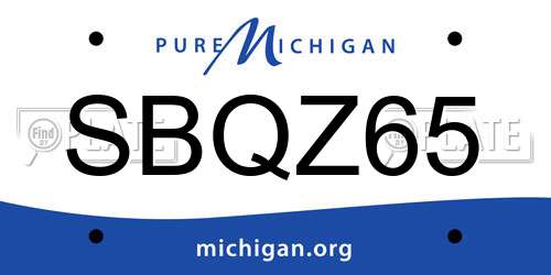 SBQZ65 Michigan License Plate