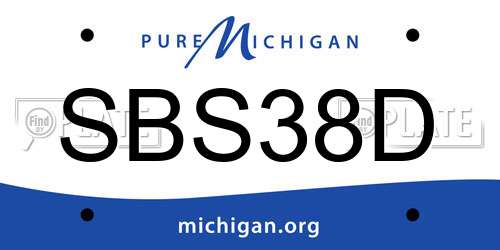 SBS38D Michigan License Plate
