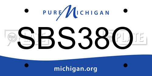 SBS38O Michigan License Plate