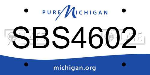 SBS4602 Michigan License Plate