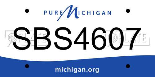 SBS4607 Michigan License Plate