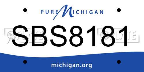 SBS8181 Michigan License Plate