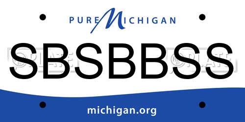 SBSBBSS Michigan License Plate