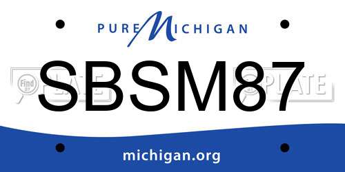 SBSM87 Michigan License Plate