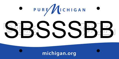 SBSSSBB Michigan License Plate