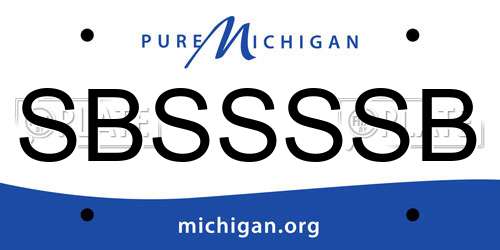 SBSSSSB Michigan License Plate