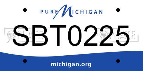 SBT0225 Michigan License Plate