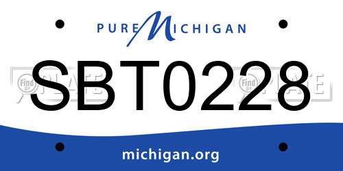 SBT0228 Michigan License Plate