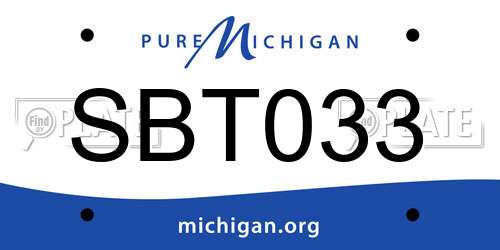 SBT033 Michigan License Plate
