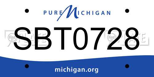 SBT0728 Michigan License Plate