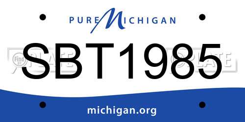 SBT1985 Michigan License Plate