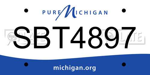 SBT4897 Michigan License Plate