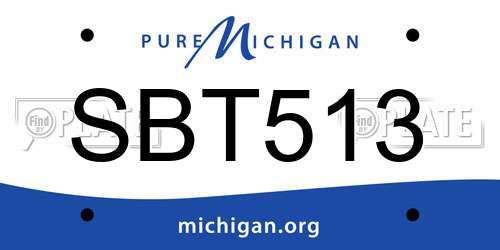 SBT513 Michigan License Plate