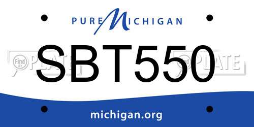 SBT550 Michigan License Plate
