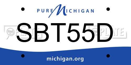 SBT55D Michigan License Plate