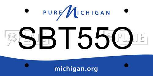SBT55O Michigan License Plate
